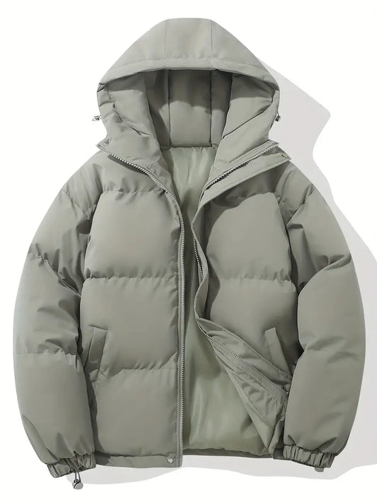 Women's Winter Jacket with Hood for Stylish Warmth - Light Gray