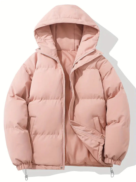 Women's Winter Jacket with Hood for Stylish Warmth - Pink